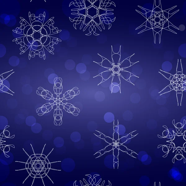 Χριστούγεννα και Πρωτοχρονιά νιφάδα χιονιού μοτίβο — Διανυσματικό Αρχείο