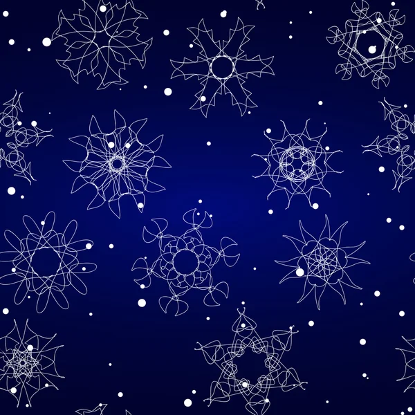 クリスマスと新年の雪片のパターン — ストックベクタ