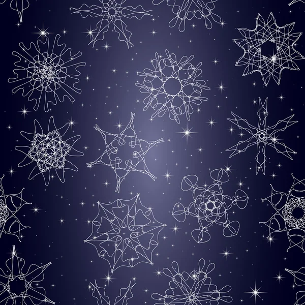 Christmas and New Year Snowflake Pattern — Stock Vector