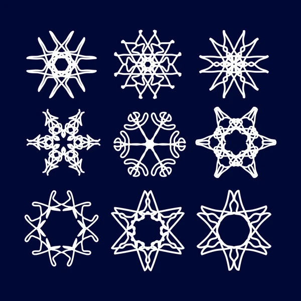 Набор снежинок на Рождество и Новый год — стоковый вектор