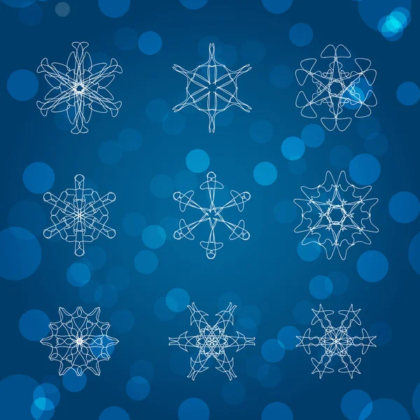 Ensemble de flocon de neige Noël — Image vectorielle