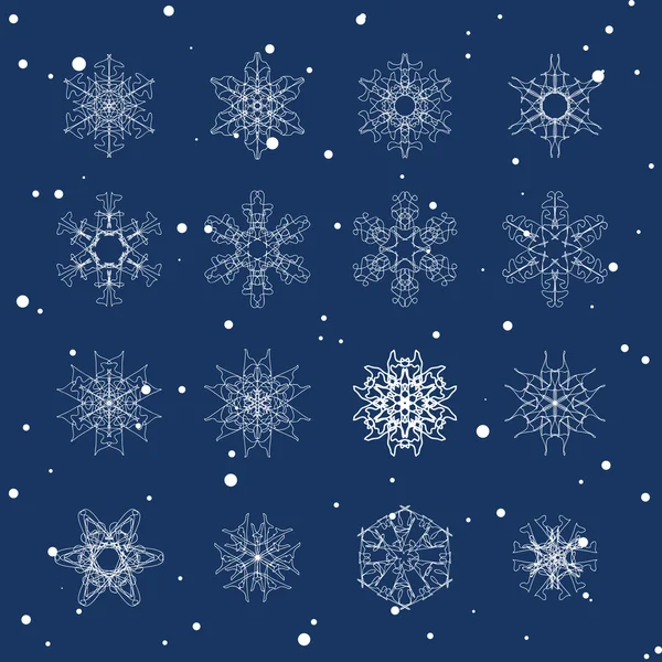 Christmas Snowflake Set — Stock Vector