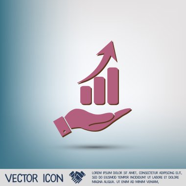 Grafik diyagramı simgesi tutan el