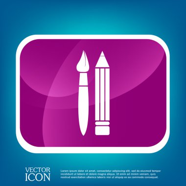 Fırça ve kurşun kalem simgesini