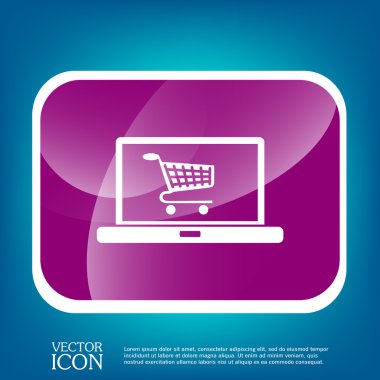 alışveriş sepeti sembolü olan dizüstü bilgisayar