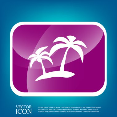 palmiye ağaçları simgesi ile bir ada