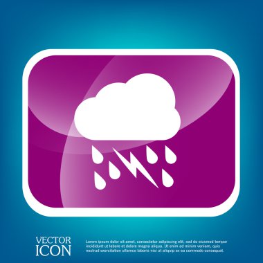 bulut yağmur Şimşek işareti simgesi