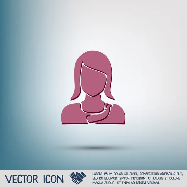 Icono de Avatar femenino — Vector de stock