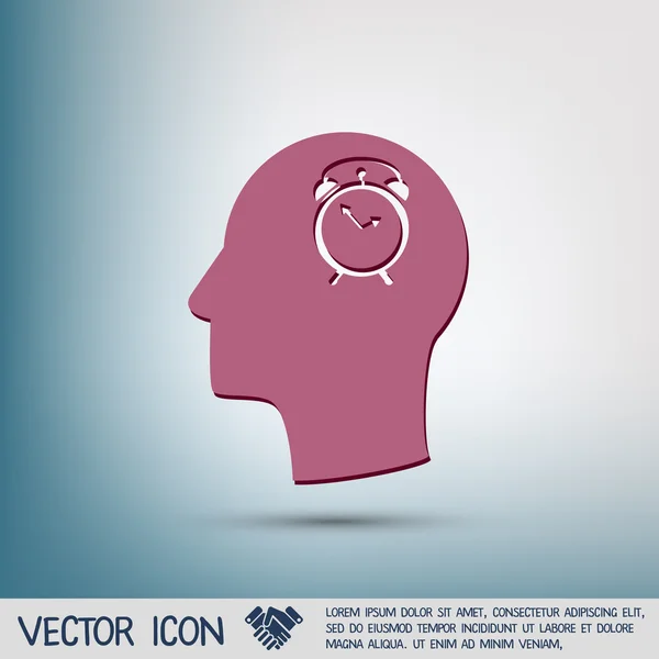Kepala ikon berpikir manusia siluet - Stok Vektor