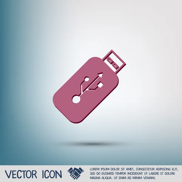 Usb flash icono de disco — Vector de stock