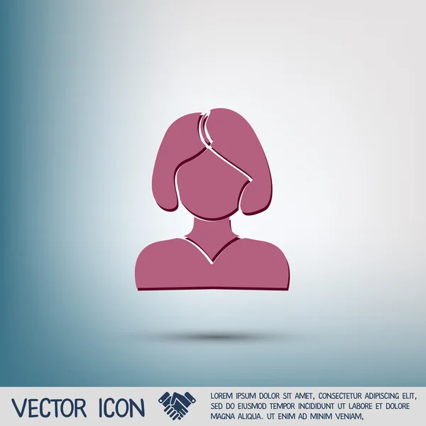 Icono de Avatar femenino — Vector de stock