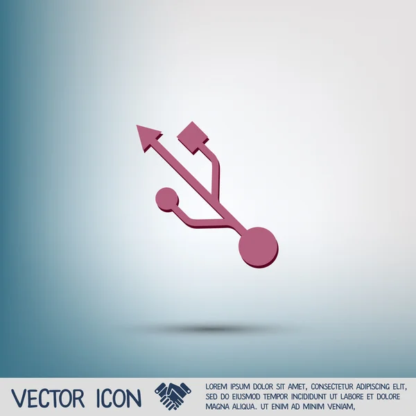 Icono símbolo USB — Vector de stock