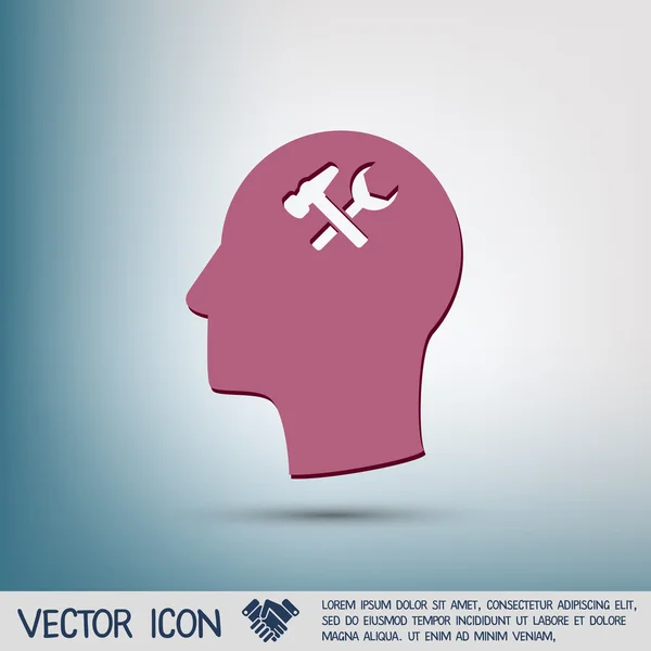 Pictogram hoofd denk silhouet man — Stockvector