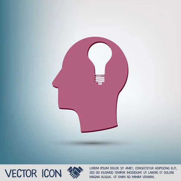 Icono cabeza pensar silueta hombre — Vector de stock