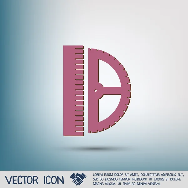 Reuler and protractor icon — стоковый вектор