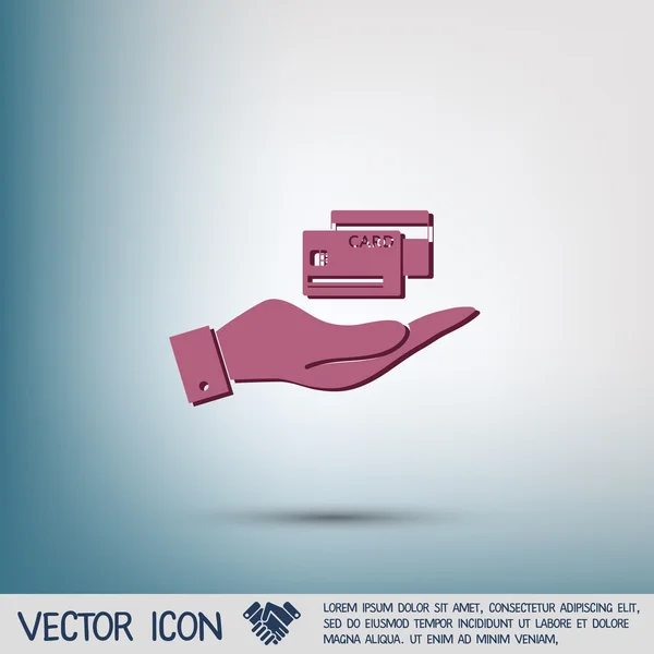 Mână care deține cardul de credit — Vector de stoc