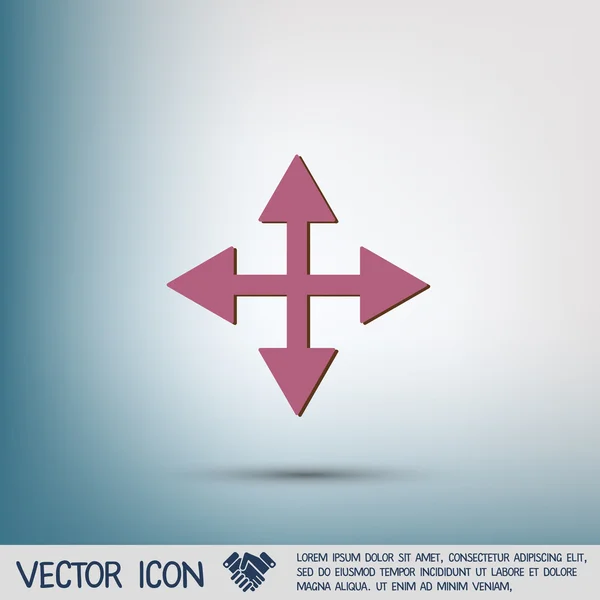 Mover las flechas signo icono — Vector de stock