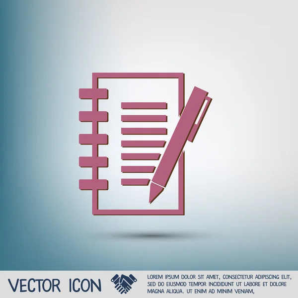 Hoja de papel y lápiz icono — Vector de stock