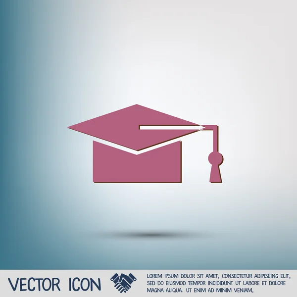 Sombrero de graduado. Señal de educación . — Vector de stock