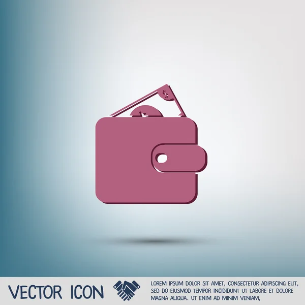 Monedero signo icono — Vector de stock