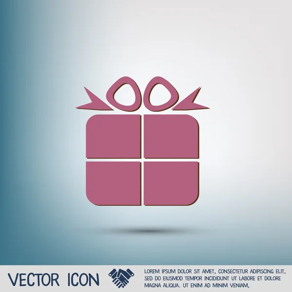 Icono de caja de regalo con arco — Vector de stock