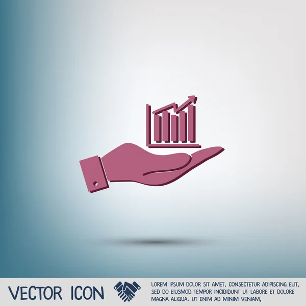 Hand som håller diagram diagram ikon — Stock vektor