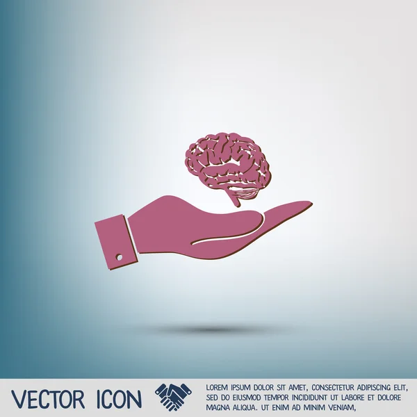 Hand som håller hjärnan — Stock vektor