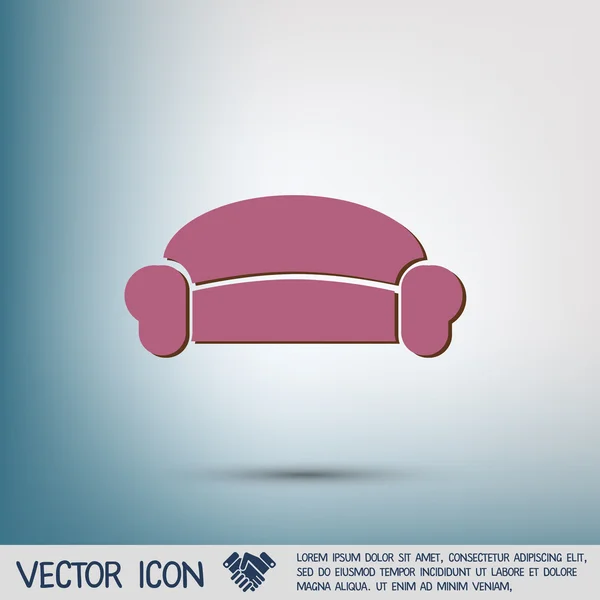 Sofá icono símbolo muebles — Vector de stock