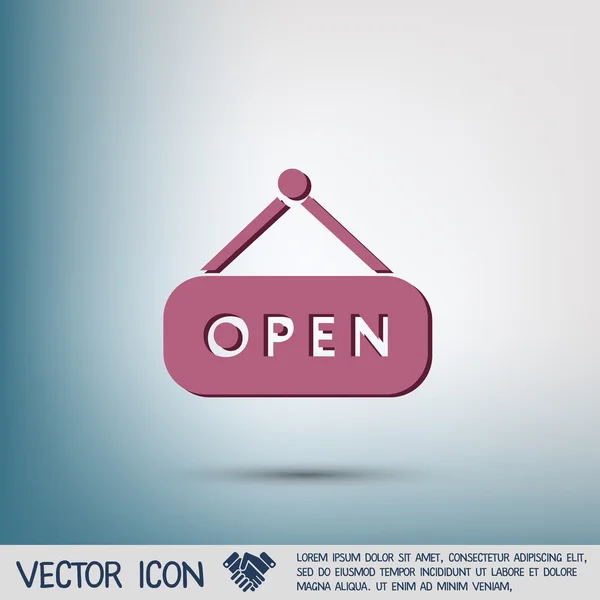 Open label sign — Stock Vector