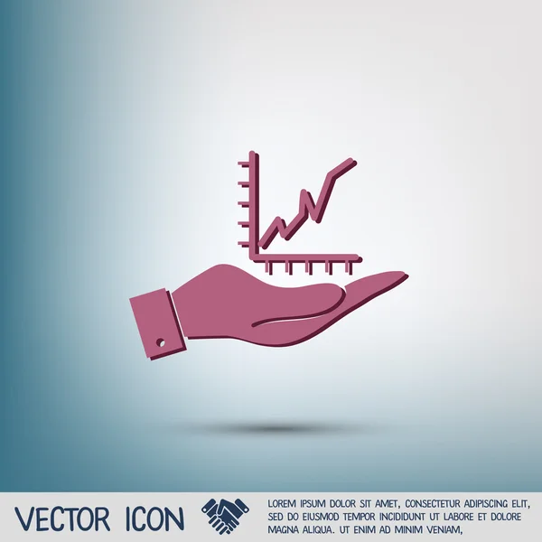 Figura de diagrama gráfico de mão segurando — Vetor de Stock