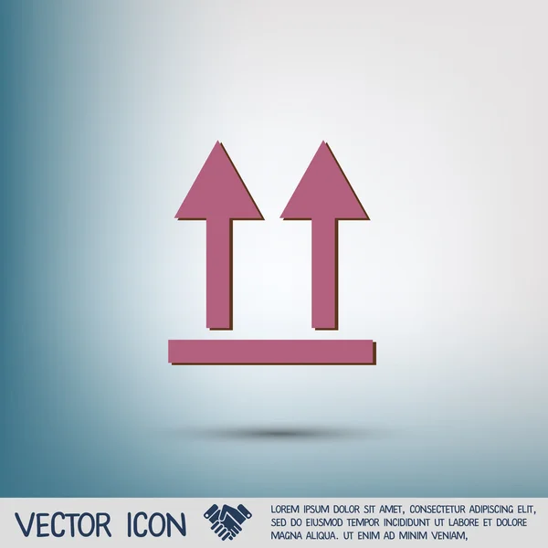 Bräckliga symbol, pil upp — Stock vektor