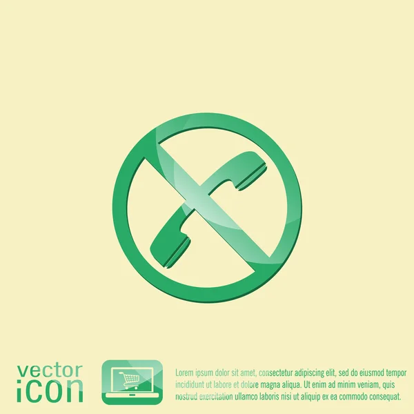 Forbidden to use phone symbol — Stock Vector