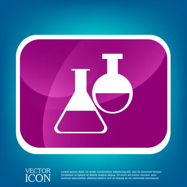 Icono de medicina o química de la bombilla del frasco — Archivo Imágenes Vectoriales