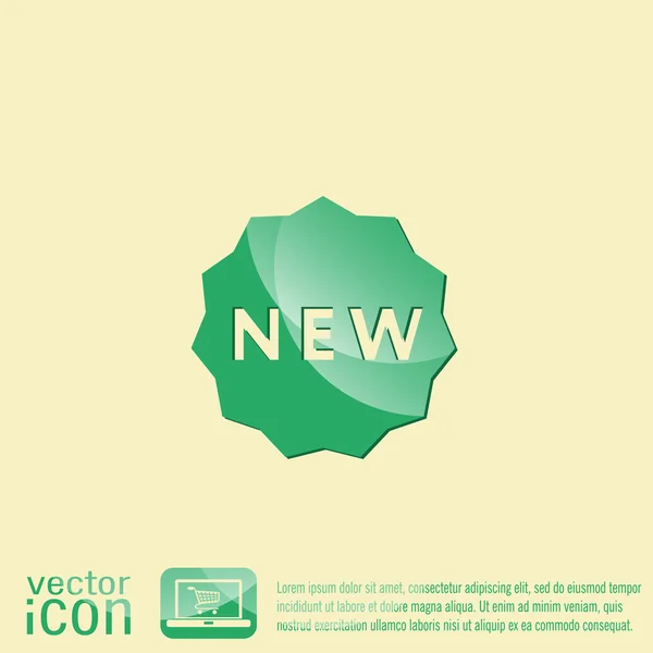 Label new icon — Stock Vector