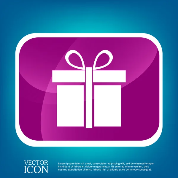 Icône boîte cadeau avec arc — Image vectorielle