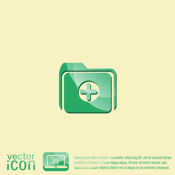 Carpeta para los documentos signo icono — Vector de stock