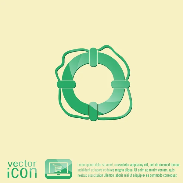Záchranný kruh ikonu symbolu — Stockový vektor