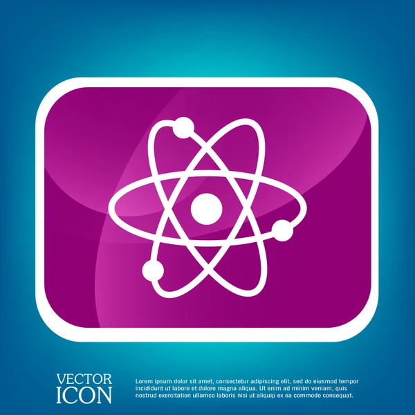 Átomo, icono del símbolo de la molécula — Vector de stock