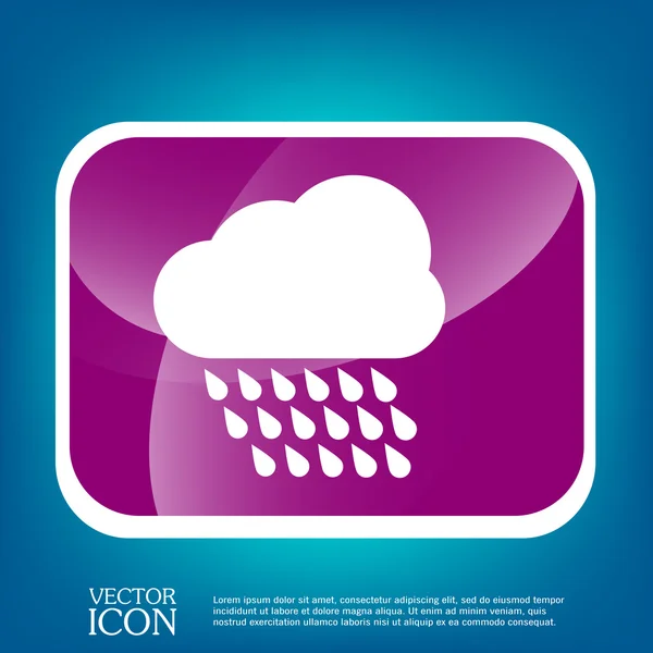 Clima icono nube lluvia — Vector de stock