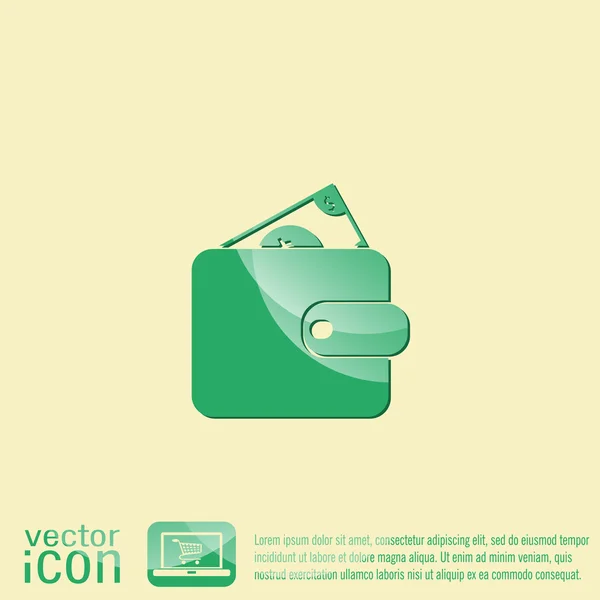 Sac à main et icône dollar — Image vectorielle