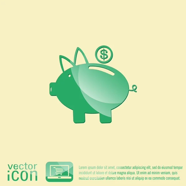 Piggy bank icon — Stock Vector