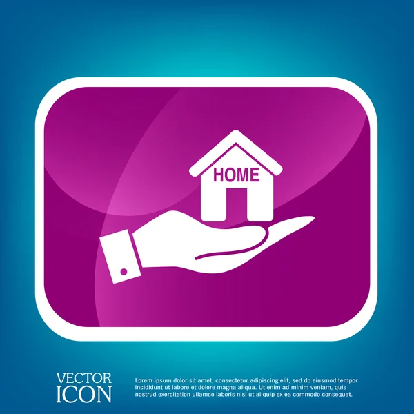 Hand holding House icon — Stock Vector