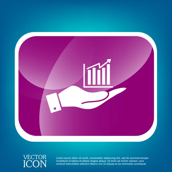 Hand holding chart diagram figure — Stock Vector