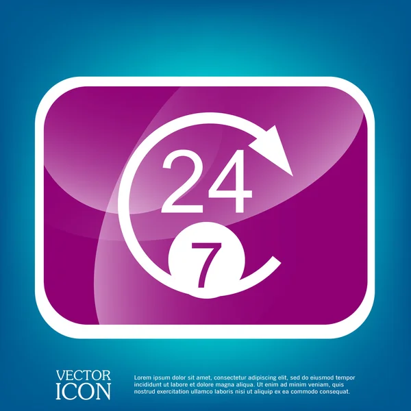 24 7 karaktär ikon — Stock vektor