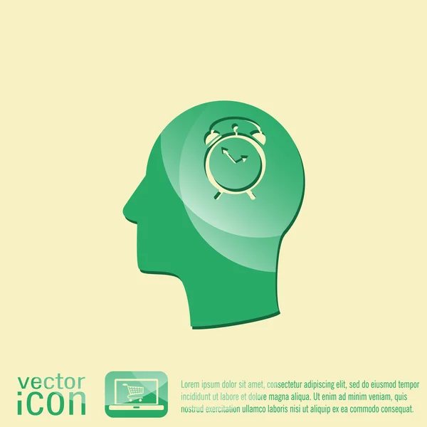 Icon head think silhouette man — Stock Vector