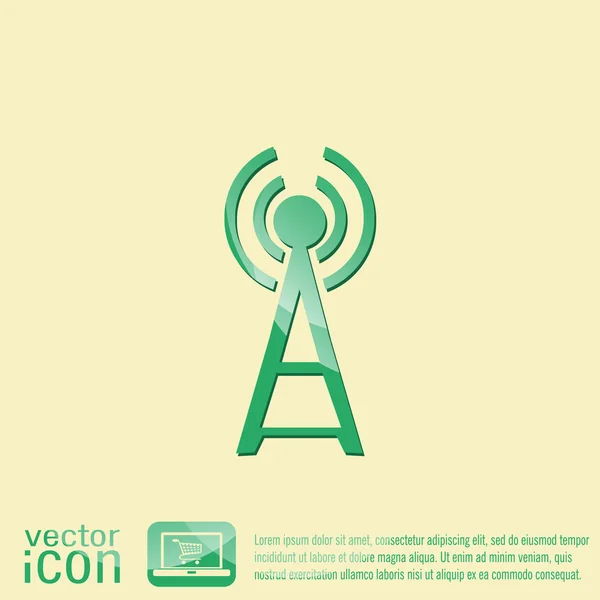 Torre wi-fi icono — Vector de stock