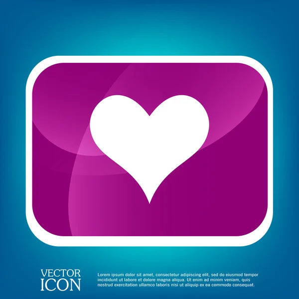 Signo del icono del corazón — Vector de stock