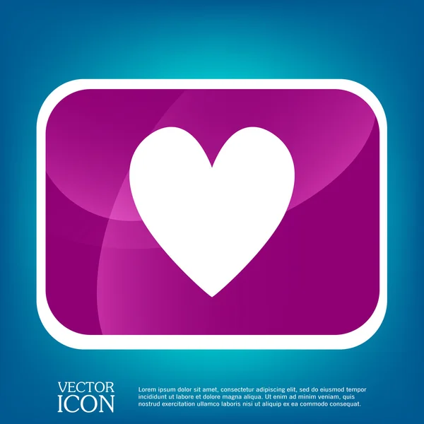 Signo del icono del corazón — Vector de stock