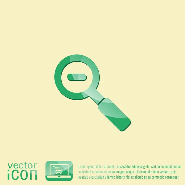 Magnifier reduction icon — Stock Vector