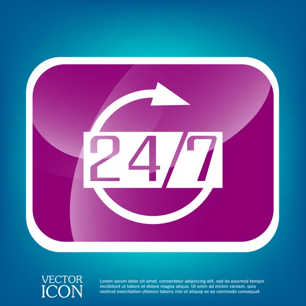 Character 24 7 icon — Stock Vector